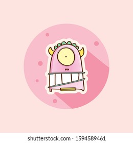 hand drawn vector illustration of cute monster