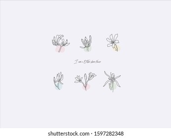 Hand drawn vector illustration of cute Other shore flower, simple line-drawing Other shore flower,Beautiful flowers,Flowers with buds,Flowers with leaves