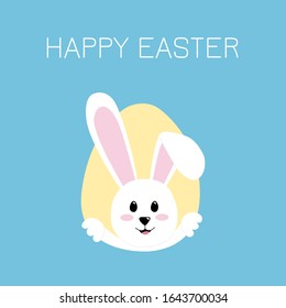 Hand drawn vector illustration of a cute easter rabbit.