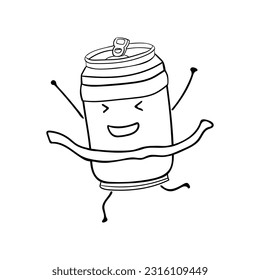Hand drawn vector illustration cute soda can champion Cartoon Mascot Character Vector illustration color children cartoon clipart by wordspotrayal