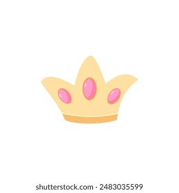 Hand drawn vector illustration of a cute crown decoration. Isolated objects on white background. Flat style design. Concept for children print.