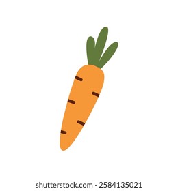 Hand drawn vector illustration of a cute carrot