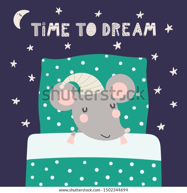 Hand Drawn Vector Illustration Cute Sleeping Stock Vector (Royalty Free ...