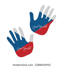 Hand drawn vector illustration with czech republic flag pattern great for poster, magazine and clothes design