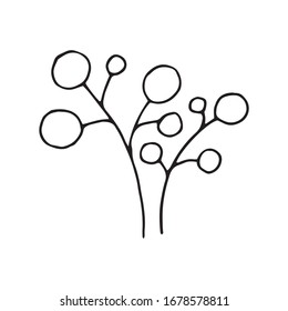 Hand drawn vector illustration of decorative flowers. Black outlines isolated on white. Doodle style. Image for coloring book design, seasonal cards and other printed materials.