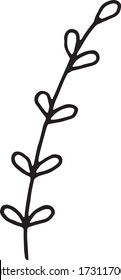 Dibujo manual vectorial de flores decorativas. Bordes negros aislados sobre fondo blanco. Estilo Doodle. Imagen para el diseño de libros de color, decoración de tarjetas de temporada y materiales impresos.