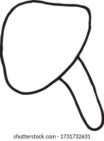 Hand drawn vector illustration of decorative mushroom. Black outlines isolated on white. Doodle style. Image for coloring book design, seasonal cards, book and other printed materials.