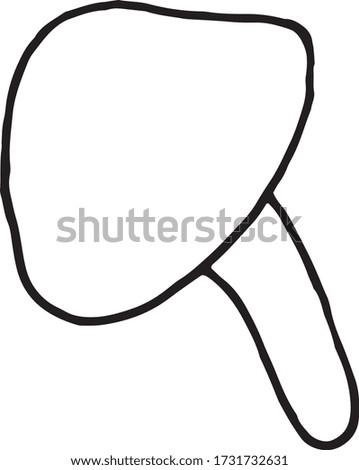 Hand drawn vector illustration of decorative mushroom. Black outlines isolated on white. Doodle style. Image for coloring book design, seasonal cards, book and other printed materials.