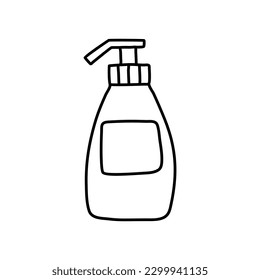 Hand drawn vector illustration of deodorant for men for body care. Shaving gel. Shaving foam. Man cosmetic.