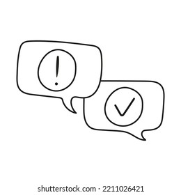 Handgezeichnete Vektorgrafik des Dialogfelds Symbol. Einzeln auf weißem Hintergrund