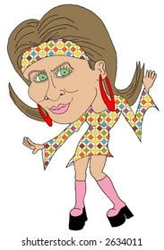 hand drawn vector illustration of a disco dancer