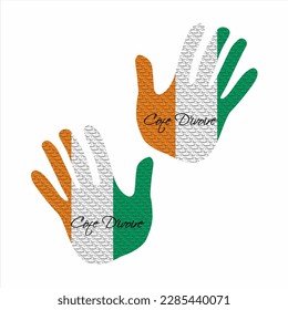 Hand drawn vector illustration with Côte d'Ivoire flag pattern great for poster, magazine and clothes design
