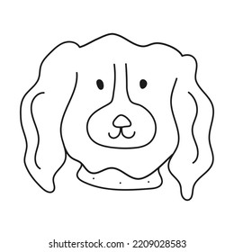 Perro de ilustración vectorial dibujado a mano. Aislado sobre fondo blanco