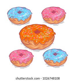 hand drawn vector illustration donut