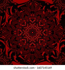 Hand drawn Vector illustration. Of doodle elements. Seamless flower pattern can be used for wallpaper, website background, wrapping paper, invitation, flyer, banner or website.