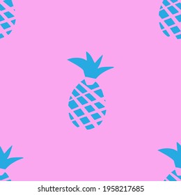 Hand drawn vector illustration in doodle style abstract sketch. Tropical pineapple seamless pattern for use on wall paper, wrapping paper, fabric or background.