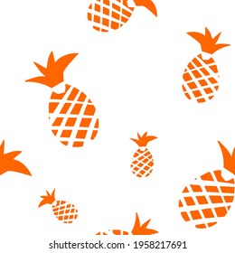 Handgezeichnete Vektorgrafik im Doodle-Stil, abstrakte Skizze. Tropisches Ananas nahtloses Muster für die Verwendung auf Tapete, Wickelpapier, Stoff oder Hintergrund.
