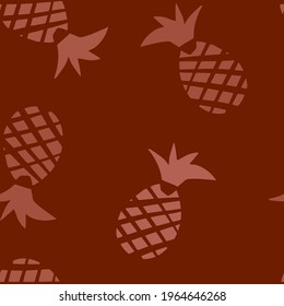 Hand drawn vector illustration in doodle style abstract sketch. Tropical pineapple seamless pattern for use on wall paper, wrapping paper, fabric or background