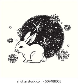 Hand Drawn Vector Illustration of Doodle abstract graphic art design in black and white abstract fantasy collection.