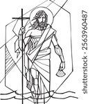 Hand drawn vector illustration or drawing of Saint John the Baptist