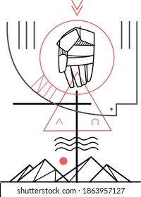Hand drawn vector illustration or drawing of the religious symbol of the Holy Trinitty
