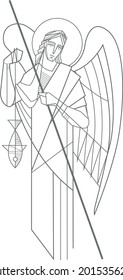 Hand Drawn Vector Illustration Or Drawing Of Saint Raphael Archangel