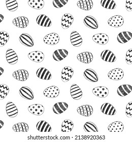 Hand drawn vector illustration of drawing sketch Easter egg pattern.