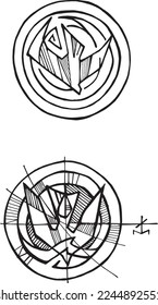Hand drawn vector illustration or drawing of Weddings of Cana

