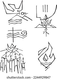 Ilustración vectorial dibujada a mano o dibujo del espíritu sagrado
