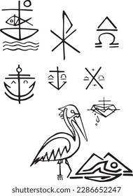 Ilustración vectorial dibujada a mano o dibujo de símbolos cristianos