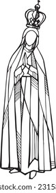 Hand drawn vector illustration or drawing of the Virgin of Fatima