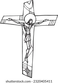 Handgezeichnete Vektorgrafik oder Zeichnung Christi
