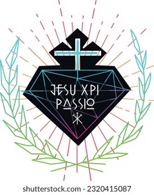 Ilustración vectorial dibujada a mano o dibujo del escudo apasionista