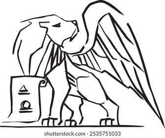 Dibujado a mano Ilustración vectorial o dibujo de San Mateo León