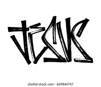 Hand drawn vector illustration or drawing of the word Jesus with an urban typography