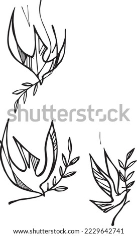 Hand drawn vector illustration or drawing of Holy Spirit
