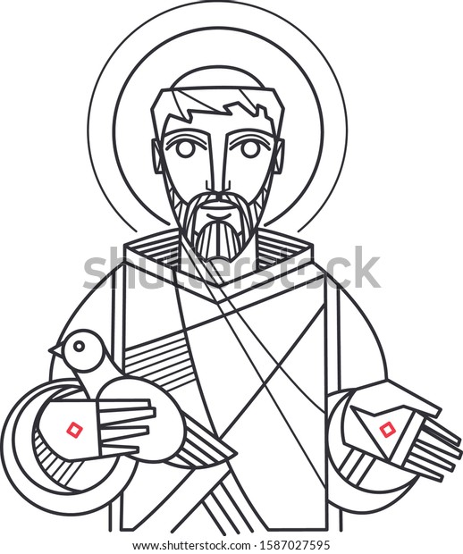 Hand Drawn Vector Illustration Drawing Saint Stock Vector (Royalty Free ...