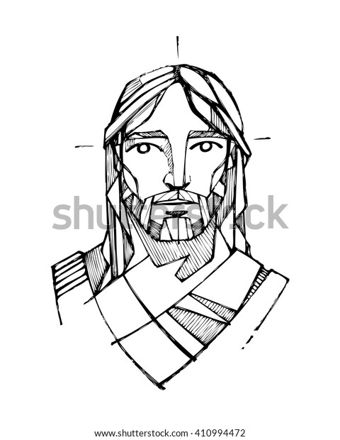 Hand Drawn Vector Illustration Drawing Jesus Stock Vector (Royalty Free ...