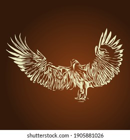 Hand drawn vector illustration of an eagle