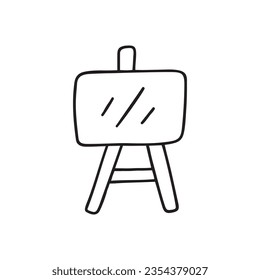 Hand drawn vector illustration easel. Isolated on white background.