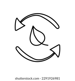 Hand drawn vector illustration eco logo. Isolated on white background