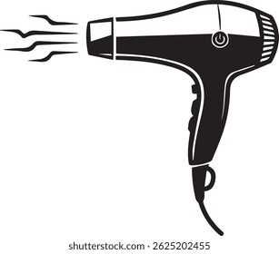 ilustração de vetor desenhado à mão de um secador de cabelo elétrico