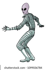 Hand drawn vector illustration of an extraterrestrial.