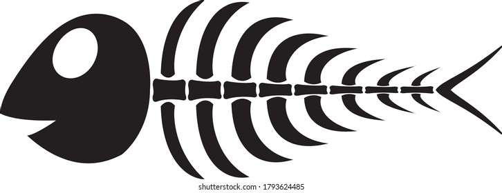 hand drawn vector illustration of a fish bones