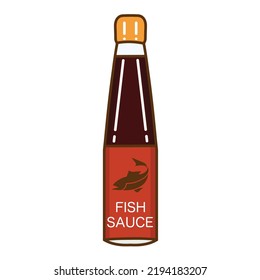 Hand Drawn Vector Illustration Of Fish Sauce Isolated On White Background.