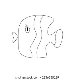 Hand drawn vector illustration of fish isolated on white background.