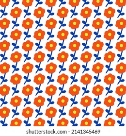 Ilustración vectorial dibujada a mano del patrón floral  sobre fondo blanco.