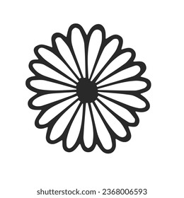 Handgezeichnete Vektorgrafik der Blume. Logo-Design-Element auf weiß. Doodle-Symbol