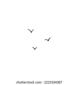 Handgezeichnete Vektorgrafik. Fliegende Vögel