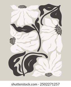 Hand drawn vector illustration. Drawn folk illustration flower groovy Y2K set. Vector posters in trendy retro psychedelic 2000s style. Aesthetic hippie. Girly cute design.